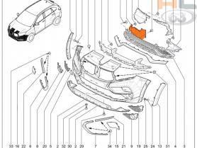 Щиток- решетка Переднего бампера, Воздуховод радиатора X-RAY CROSS 8450021110 Нижняя Правая. Оригинал.