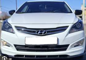Бампер Передний Hyundai Solaris с 2014г.-2017г.седан, цвет: PGU Белый кристалл.