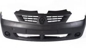 Бампер Передний с Верхней решеткой, Шагрень Renault Logan 1, фаза-1. ООО Кампласт.